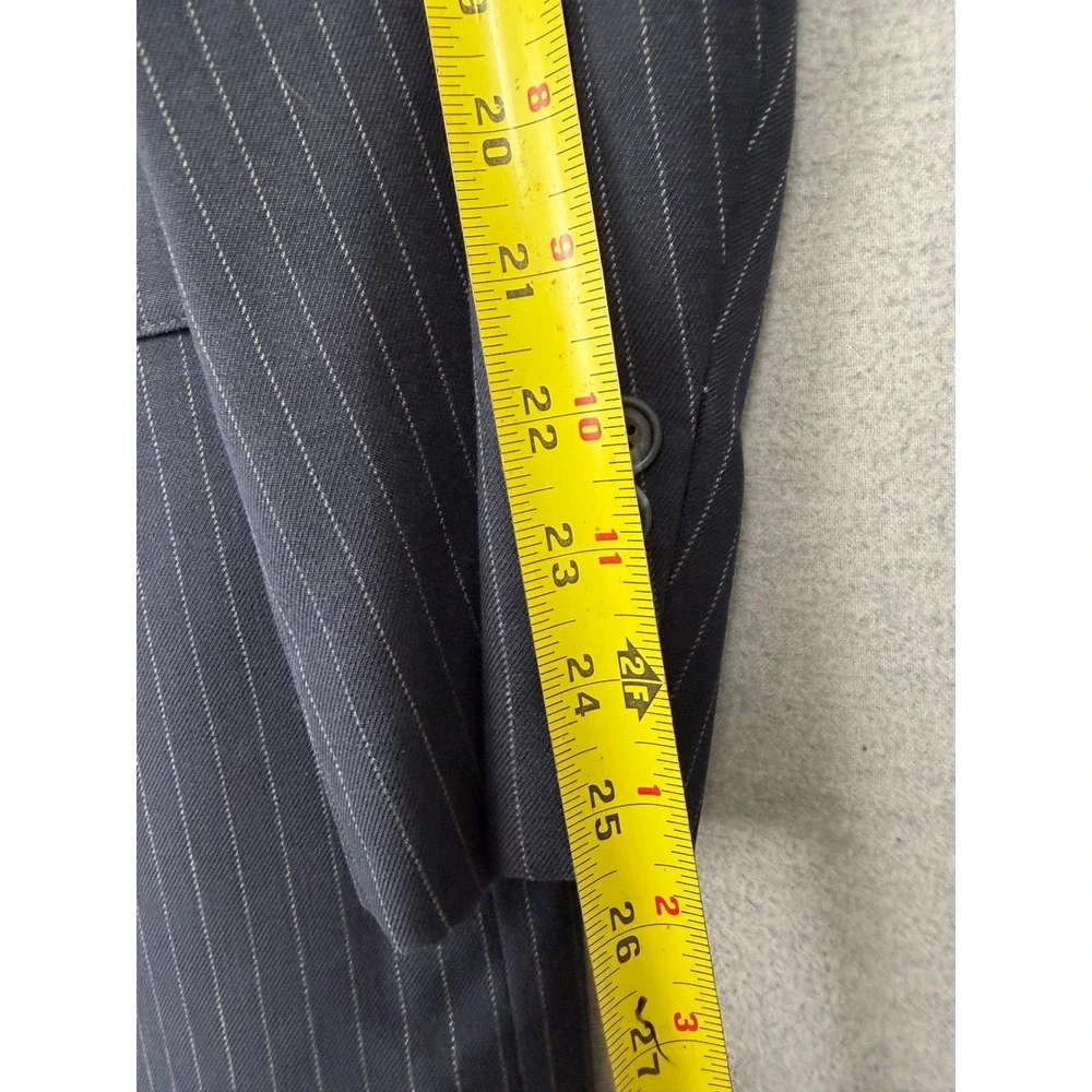 Vintage Bespoke Mens Navy Blue Pinstripe Two Button Blazer Jacket 50s Wide lapel